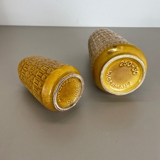 Image 1 of Set of two vintage art vases in fat lava by Scheurich, Germany 1970s