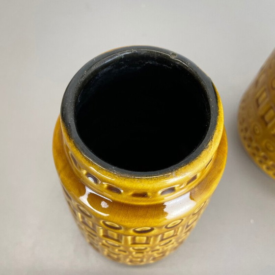 Image 1 of Set of two vintage art vases in fat lava by Scheurich, Germany 1970s