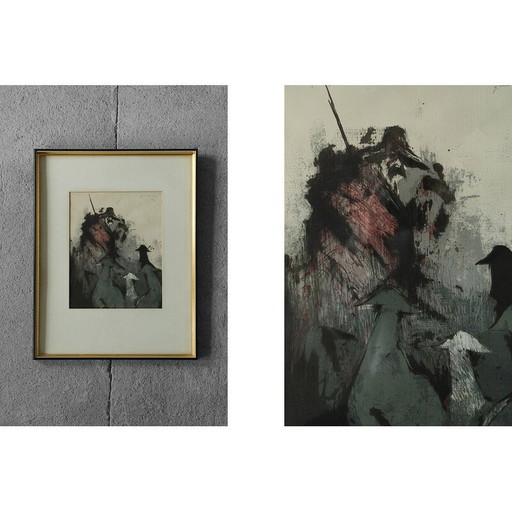 Vintage color lithograph