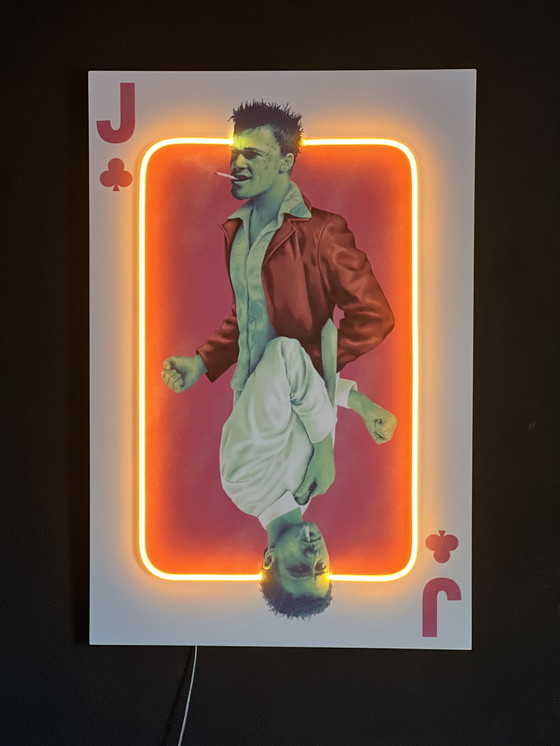 Image 1 of LedMansion Fight Club Card Neon PopArt Wall Art Led Lamp