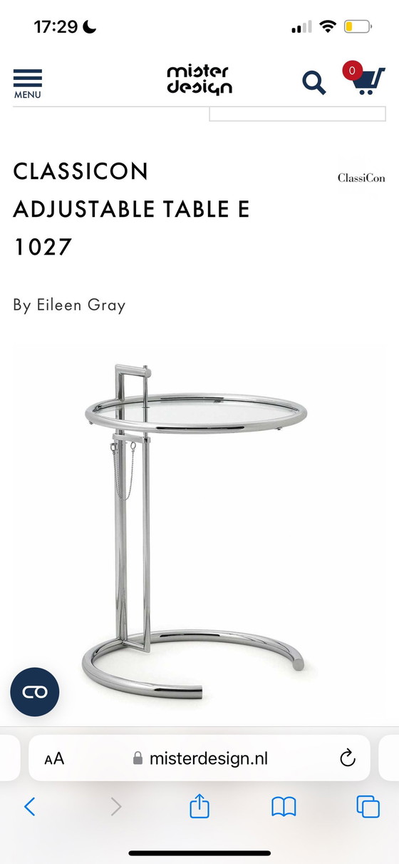 Image 1 of Eileen Grey, Classicon Adjustable Side Table