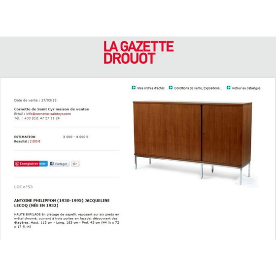 Image 1 of Vintage cabinet by Philippon and Lecoq for Degorre