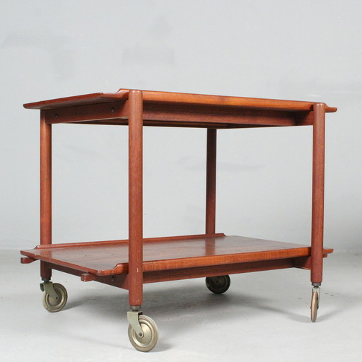 Serving trolley on wheels in teak from Poul Hundevad