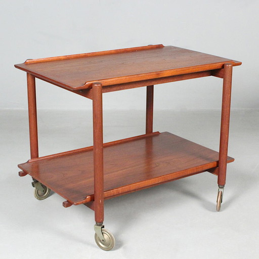 Serving trolley on wheels in teak from Poul Hundevad