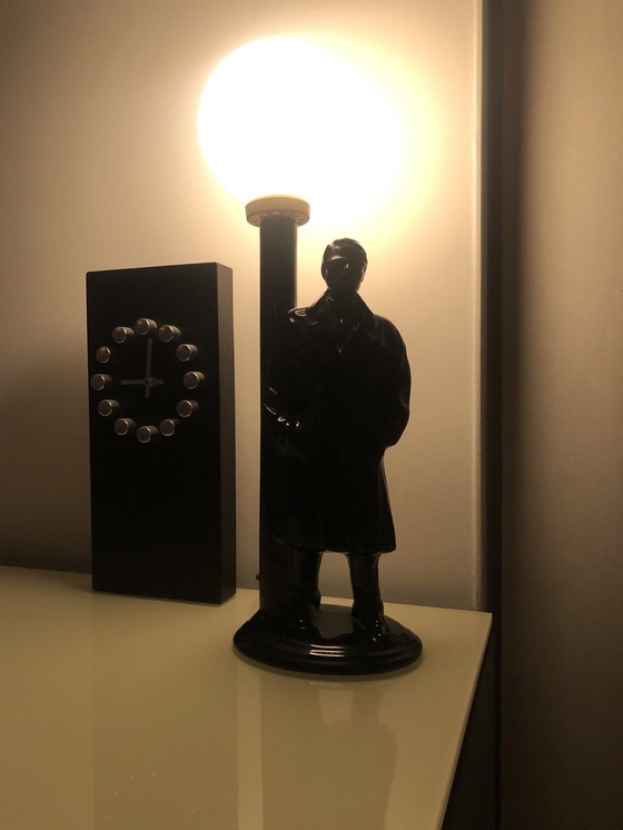 Image 1 of Lampada a sfera in ceramica da detective anni '80