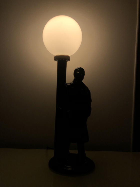 Image 1 of Lampada a sfera in ceramica da detective anni '80