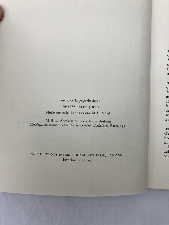 Image 1 of Gustave Caillebotte 2 Libros Antiguos 1988 y 1968, Edición Suiza
