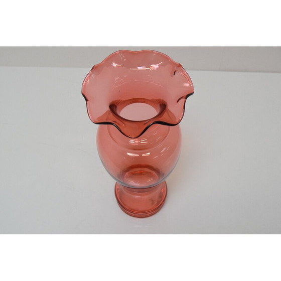 Image 1 of Art vintage Czech glass vase by Glasswork Novy Bor, 1950s