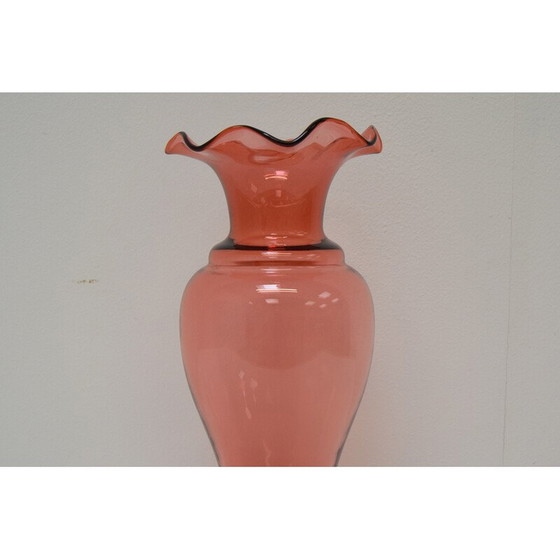 Image 1 of Art vintage Czech glass vase by Glasswork Novy Bor, 1950s