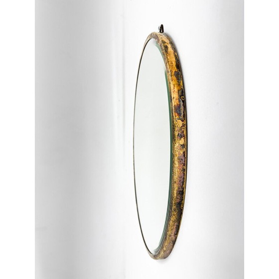 Image 1 of Vintage faceted wall mirror in brass frame, France