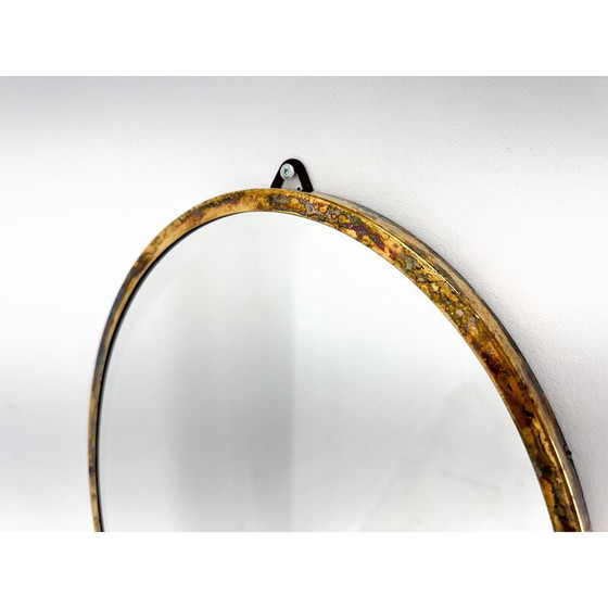 Image 1 of Vintage faceted wall mirror in brass frame, France