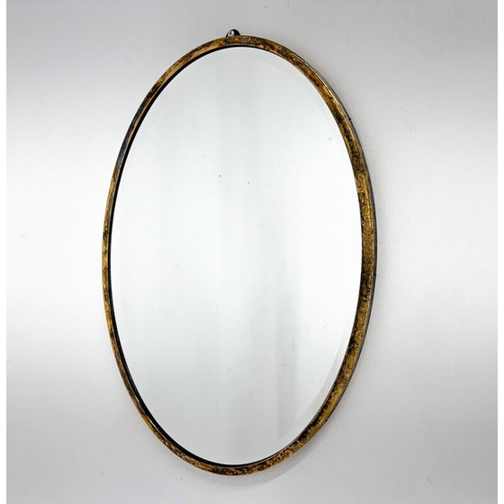 Image 1 of Vintage faceted wall mirror in brass frame, France