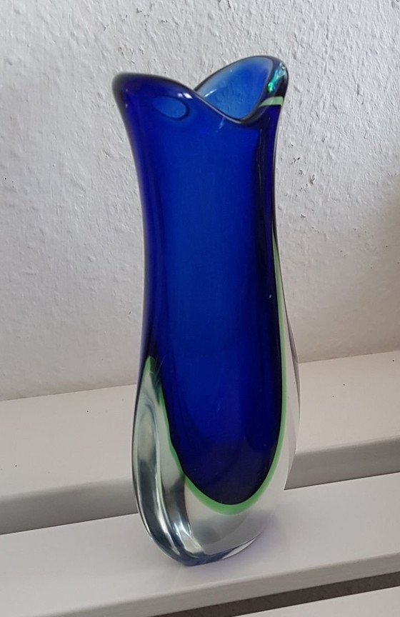 Image 1 of Sommerso Murano Glass Vase By Flavio Poli, 1960S