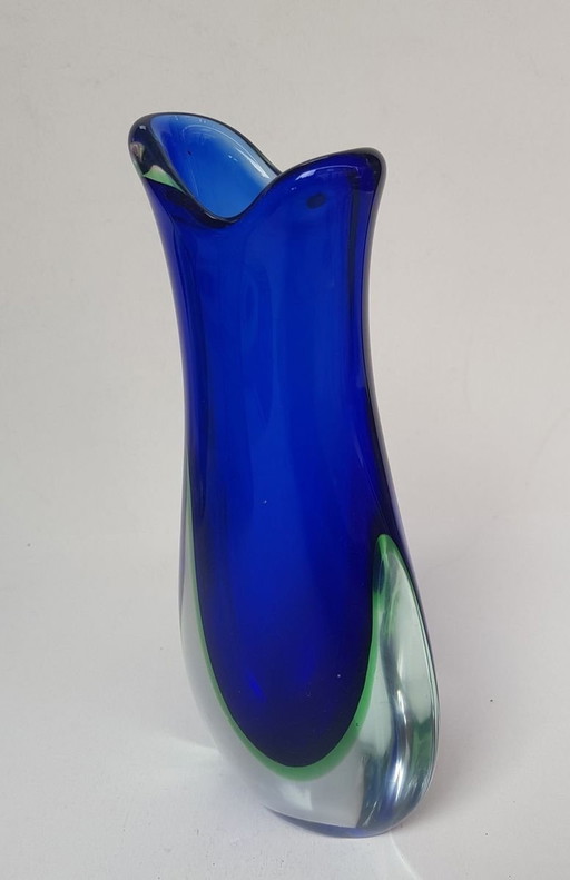 Sommerso Murano Glass Vase By Flavio Poli, 1960S