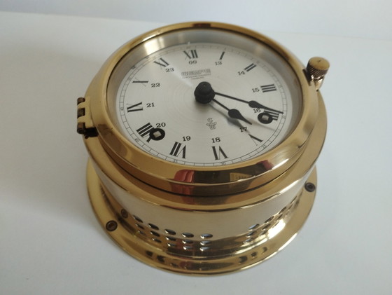 Image 1 of Wempe mechanical glass clock, brass