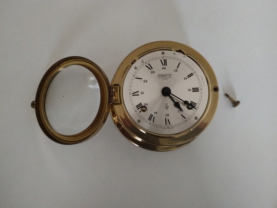 Image 1 of Wempe mechanical glass clock, brass