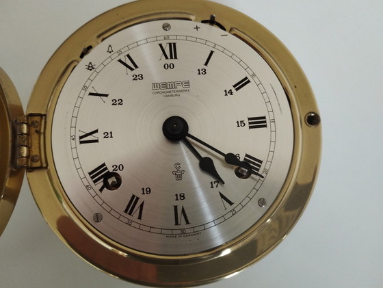 Image 1 of Wempe mechanical glass clock, brass