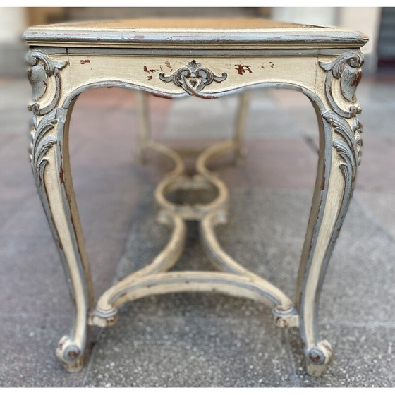 Image 1 of Panca vintage in canna e legno laccato