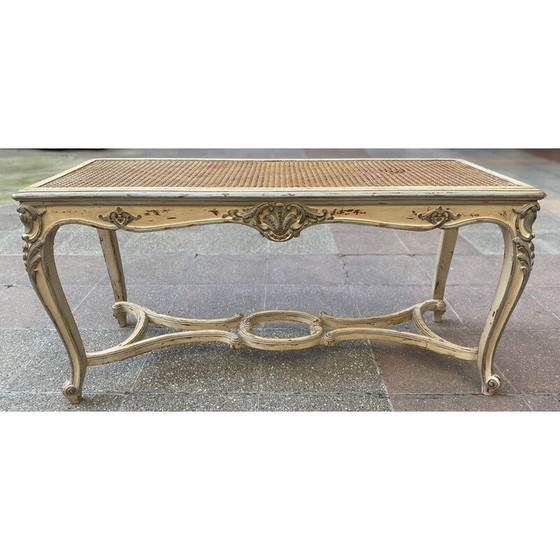 Image 1 of Panca vintage in canna e legno laccato