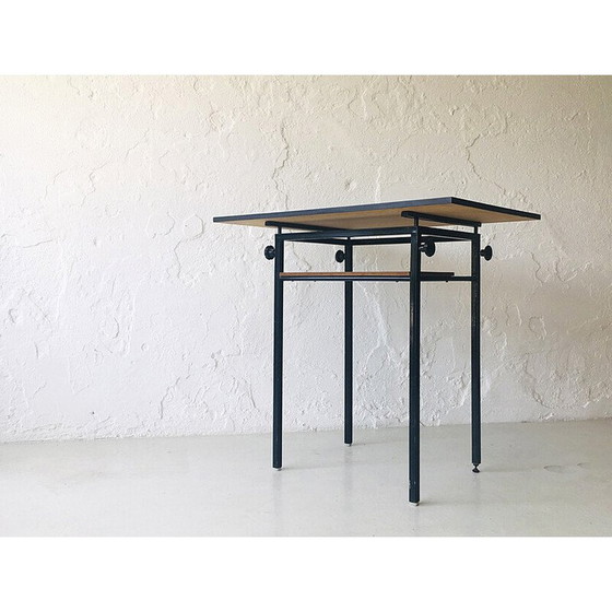 Image 1 of Vintage black metal and formica desk for Adico, Portugal 1970