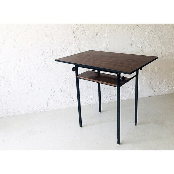 Image 1 of Vintage black metal and formica desk for Adico, Portugal 1970