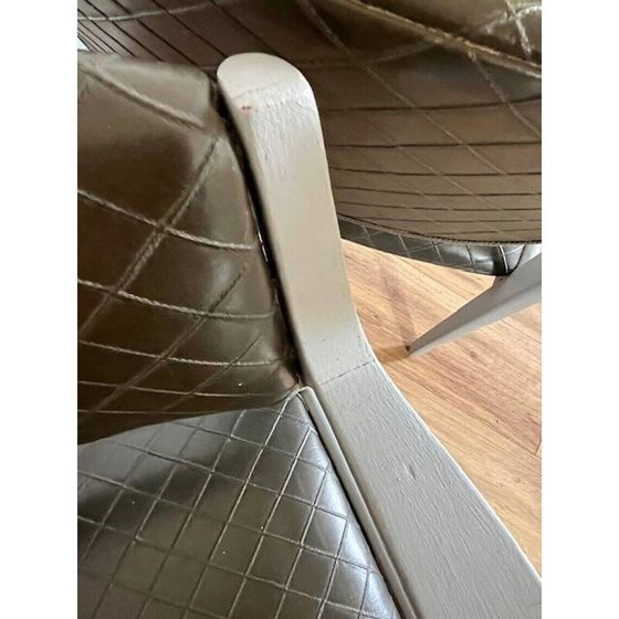 Image 1 of Pair of vintage gray imitation leather armchairs