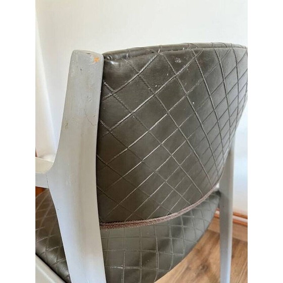 Image 1 of Pair of vintage gray imitation leather armchairs