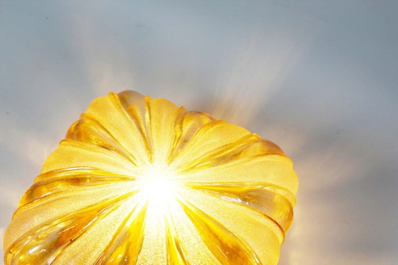 Image 1 of Vintage amber glass wall lamp