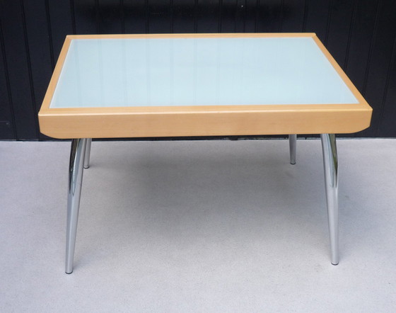 Image 1 of Wood And Glass Dining Table