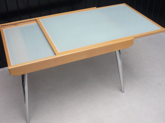 Image 1 of Wood And Glass Dining Table