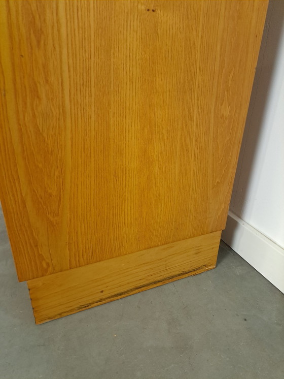 Image 1 of Veneer bar cabinet with round shapes and mirror wall