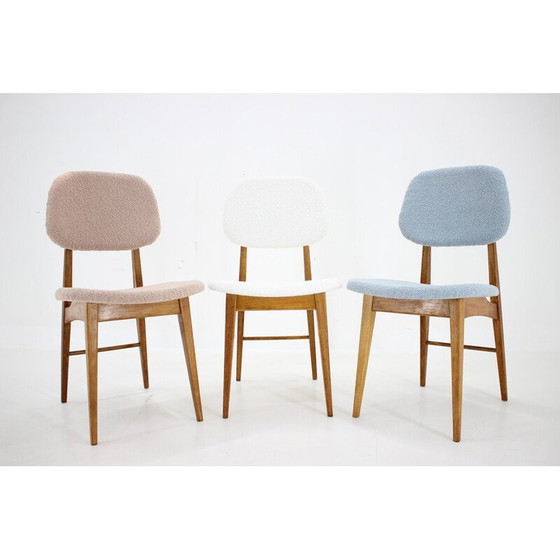 Image 1 of Set of 3 vintage oak dining chairs, Czechoslovakia 1960