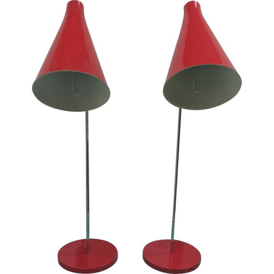 Image 1 of Pair of vintage metal lamps, Czechoslovakia 1960