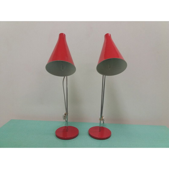 Image 1 of Pair of vintage metal lamps, Czechoslovakia 1960