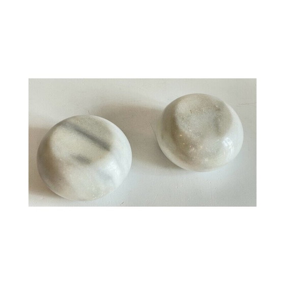 Image 1 of Pair of white marble tealight holders, 1970