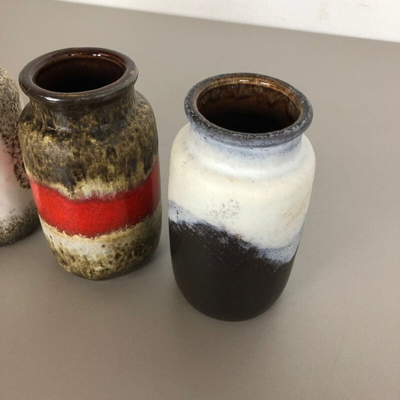 Image 1 of Set of 4 vintage fat lava ceramic vases from Scheurich, Germany 1970