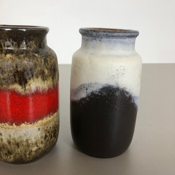 Image 1 of Set of 4 vintage fat lava ceramic vases from Scheurich, Germany 1970