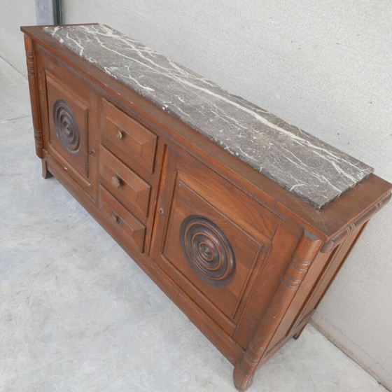 Image 1 of Vintage art deco sideboard in oak and marble, France 1930