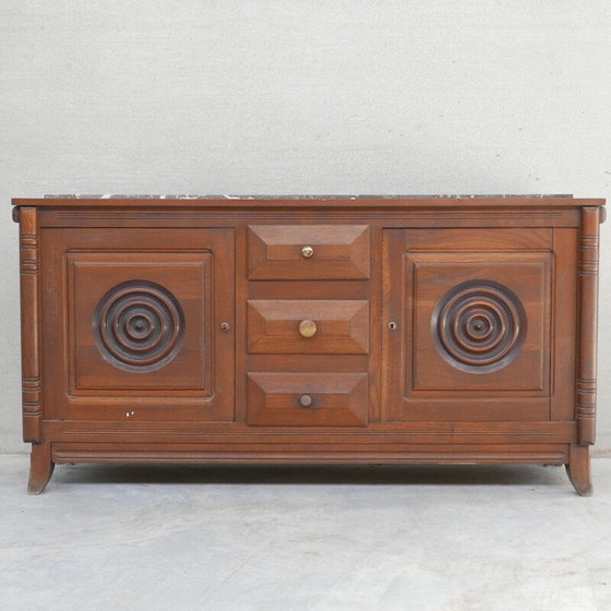 Image 1 of Vintage art deco sideboard in oak and marble, France 1930