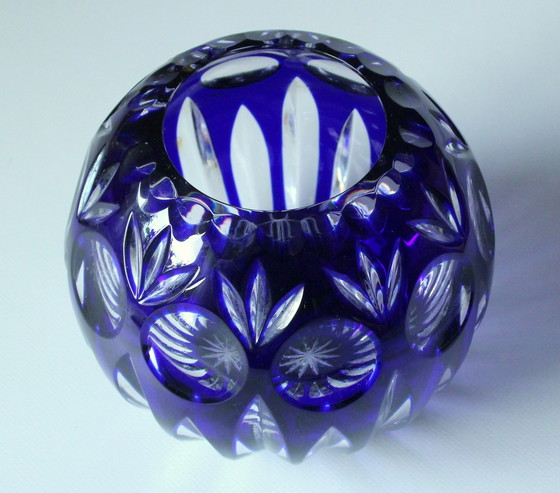 Image 1 of Bohemian crystal glass vase engraved