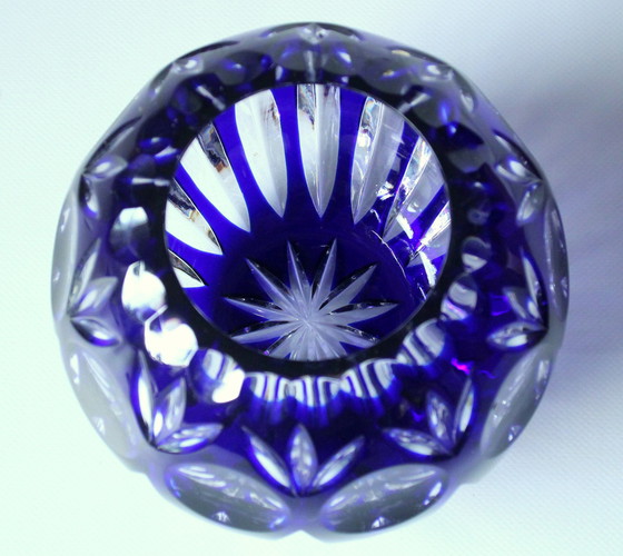 Image 1 of Bohemian crystal glass vase engraved