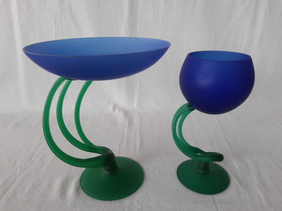 Image 1 of Józefina Art Glass Chalice And Bowl