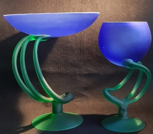 Józefina Art Glass Chalice And Bowl