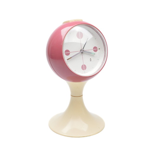 Blessing Pink & White Space Age Alarm Clock