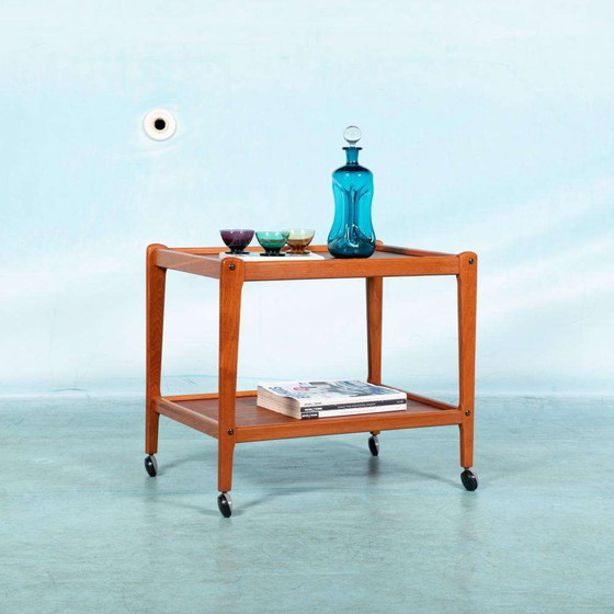 Image 1 of Minimalist vintage Dane design serving cart teak, bar cart