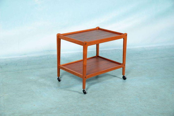 Image 1 of Minimalist vintage Dane design serving cart teak, bar cart