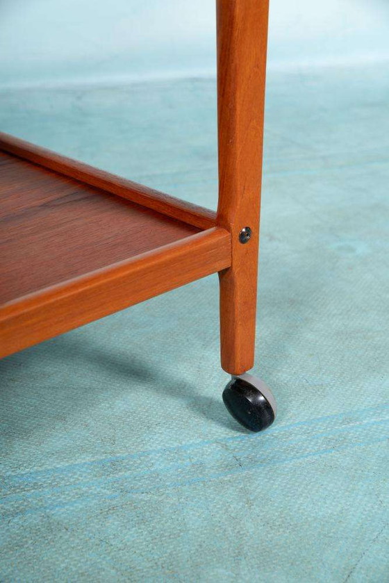Image 1 of Minimalist vintage Dane design serving cart teak, bar cart