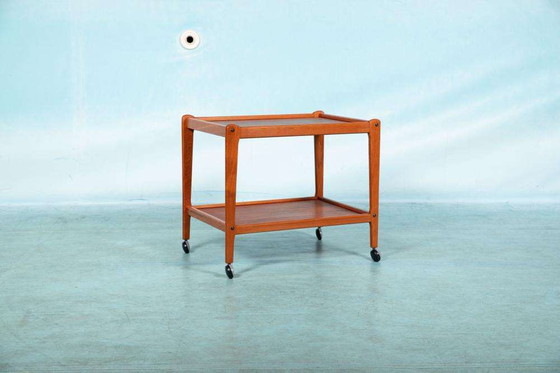 Image 1 of Minimalist vintage Dane design serving cart teak, bar cart