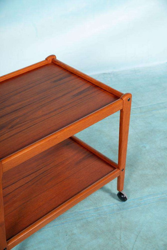 Image 1 of Minimalist vintage Dane design serving cart teak, bar cart