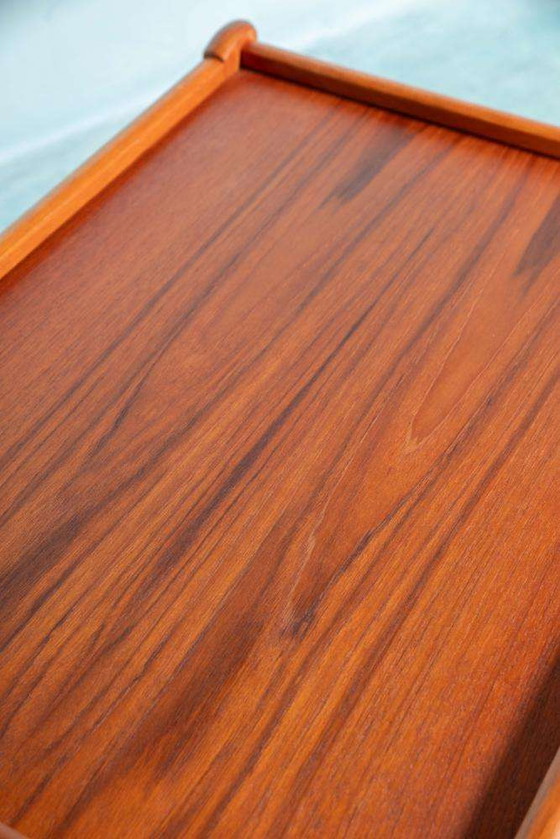 Image 1 of Minimalist vintage Dane design serving cart teak, bar cart